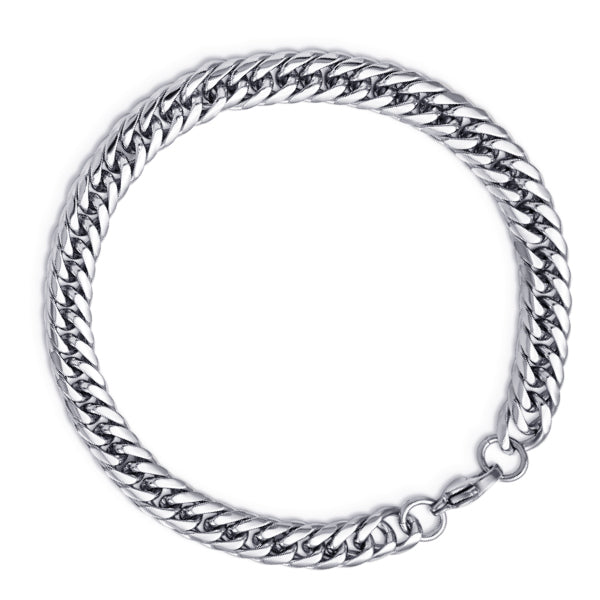 6”-11” Stainless Steel Cuban Chain Bracelet Men Women 3/5/7/9/11mm Lobster Clasp