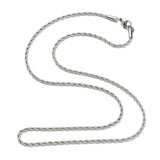 Stainless Steel Rope Chain Lobster Clasp Twisted Rope-Style Necklace Silver 23.5 in N108 product image 3