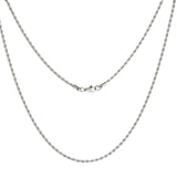 Stainless Steel Rope Chain Lobster Clasp Twisted Rope-Style Necklace Silver 23.5 in N108 product image 6