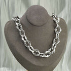 Stainless Steel Oval Link Chain Mens Womens Polished Star Lobster Clasp Necklace Silver 18.46 in N109 product image 1