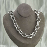Stainless Steel Oval Link Chain Mens Womens Polished Star Lobster Clasp Necklace Silver 18.46 in N109 product image 1