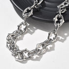 Stainless Steel Oval Link Chain Mens Womens Polished Star Lobster Clasp Necklace Silver 18.46 in N109 product image 2