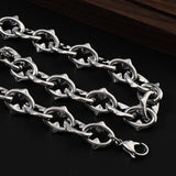 Stainless Steel Oval Link Chain Mens Womens Polished Star Lobster Clasp Necklace Silver 18.46 in N109 product image 3