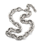 Stainless Steel Oval Link Chain Mens Womens Polished Star Lobster Clasp Necklace Silver 18.46 in N109 product image 4