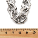 Stainless Steel Oval Link Chain Mens Womens Polished Star Lobster Clasp Necklace Silver 18.46 in N109 product image 5
