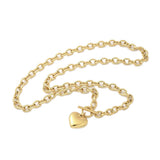 18K Gold-Plated Stainless Steel Heart Cable Chain Smooth Polished Round Toggle Clasp Pendant Necklace 19.41 in N110 product