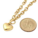 18K Gold-Plated Stainless Steel Heart Cable Chain Smooth Polished Round Toggle Clasp Pendant Necklace 19.41 in N110 product