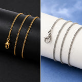 Stainless Steel Curb Chain Extender Link Lobster Clasp Necklace Silver Gold 16.14 in N112 product image 1