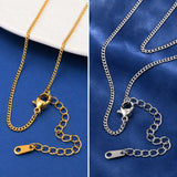 Stainless Steel Curb Chain Extender Link Lobster Clasp Necklace Silver Gold 16.14 in N112 product image 2