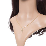 18K Gold-Plated Cross Religious Polished Shiny Chain Pendant Necklace 18 in N113 product image 3