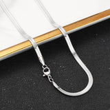 Stainless Steel Snake Polished Shiny Pattern Lobster Clasp Chain Necklace Silver 17.7 in N114 product image 2