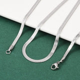 Stainless Steel Snake Polished Shiny Pattern Lobster Clasp Chain Necklace Silver 17.7 in N114 product image 4