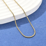 Stainless Steel Snake Smooth Polished Pattern Curled Chain Necklace Gold 17.5 in N116 product image 3