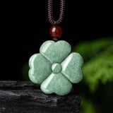Nylon Cord Clover Slider Polished Flower Adjustable Pendant Necklace Black Red Green 29.29 in N118 product image 1