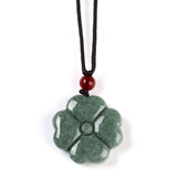 Nylon Cord Clover Slider Polished Flower Adjustable Pendant Necklace Black Red Green 29.29 in N118 product image 2