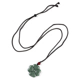 Nylon Cord Clover Slider Polished Flower Adjustable Pendant Necklace Black Red Green 29.29 in N118 product image 3