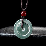 Nylon Cord Donut Slider Smooth Glossy Adjustable Pendant Necklace Green Black Red 28.23 in N119 product image 1