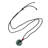 Nylon Cord Donut Slider Smooth Glossy Adjustable Pendant Necklace Green Black Red 28.23 in N119 product image 3