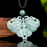 Nylon Cord Butterfly Slider Smooth Polished Adjustable Pendant Necklace White Black Light Blue-Green Green 27.68 in N120