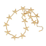 Stainless Steel Starfish Link Chain Womens Polished Pendants Necklace Gold 17.17 in N121 product image 2