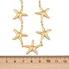 Stainless Steel Starfish Link Chain Womens Polished Pendants Necklace Gold 17.17 in N121 product image 3