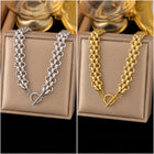 Stainless Steel Panther Chain Womens Polished Glossy Toggle Clasp Necklace Silver Gold 16.54 in N123 product image 2
