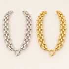 Stainless Steel Panther Chain Womens Polished Glossy Toggle Clasp Necklace Silver Gold 16.54 in N123 product image 3