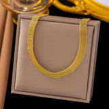 Stainless Steel Extender Womens Polished Mesh Curved Chain Necklace Gold 12.64 in N125 product image 1