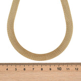 Stainless Steel Extender Womens Polished Mesh Curved Chain Necklace Gold 12.64 in N125 product image 3
