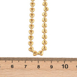 Stainless Steel Heart Link Chain Womens Shiny Heart-Shaped Necklace Gold 16.06 in N126 product image 3