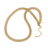 Stainless Steel Curb Chain Extender Womens Polished Shiny Necklace Gold 16.34 in N127 product image 2