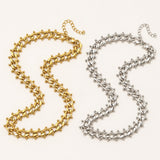 Stainless Steel Link Shiny Thick Design Chain Necklace Silver Gold 14.76 in N128 product image 1