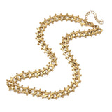 Stainless Steel Link Shiny Thick Design Chain Necklace Silver Gold 14.76 in N128