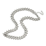Stainless Steel Link Shiny Thick Design Chain Necklace Silver Gold 14.76 in N128