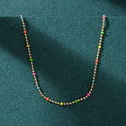 18K Gold-Plated Stainless Steel Enamel Round Ball Smooth Small Chain Necklace N130 product image 1