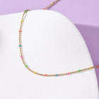 18K Gold-Plated Stainless Steel Enamel Round Ball Smooth Small Chain Necklace N130 product image 3