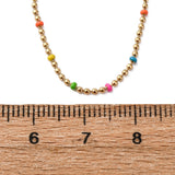 18K Gold-Plated Stainless Steel Enamel Round Ball Smooth Small Chain Necklace N130 product image 5