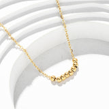 18K Gold-Plated Stainless Steel Round Beaded Smooth Pendant Necklace 16.14 in N132 product image 2