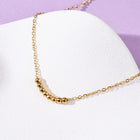 18K Gold-Plated Stainless Steel Round Beaded Smooth Pendant Necklace 16.14 in N132 product image 3