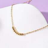 18K Gold-Plated Stainless Steel Round Beaded Smooth Pendant Necklace 16.14 in N132 product image 3