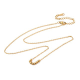 18K Gold-Plated Stainless Steel Round Beaded Smooth Pendant Necklace 16.14 in N132 product image 4