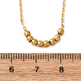 18K Gold-Plated Stainless Steel Round Beaded Smooth Pendant Necklace 16.14 in N132 product image 5