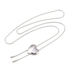 Stainless Steel Heart Lariat Womens Shiny Teardrop Adjustable Necklace Silver 32.44 in N133 product image 2