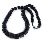 Gemstone Glass Crystal Hexagon Quartz Jasper Aventurine Smooth Glossy Square Beaded Necklace White Silver Gray N134