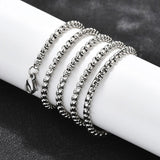 Stainless Steel Box Polished Shiny Lobster Clasp Chain Necklace Silver 23.6 in N136 product image 1