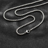 Stainless Steel Box Polished Shiny Lobster Clasp Chain Necklace Silver 23.6 in N136 product image 2