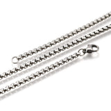 Stainless Steel Box Polished Shiny Lobster Clasp Chain Necklace Silver 23.6 in N136 product image 3