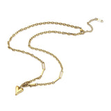 Stainless Steel Heart Extender Womens Smooth Pendant Necklace Gold 19.09 in N137 product image 2