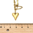 Stainless Steel Heart Extender Womens Smooth Pendant Necklace Gold 19.09 in N137 product image 3
