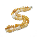 Gemstone Agate Jade Quartz Rainbow Jasper Aquamarine Smooth Rectangle Beaded Necklace Pink Turquoise Multicolored Blue N139